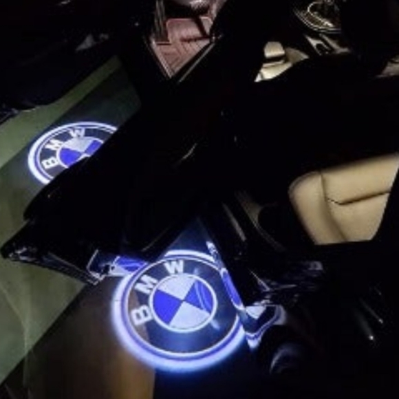 2 wireless BMW door Projector logo lights. WIRED AVAILABLE MOST CARS AVAILABILE. - Picture 3 of 9